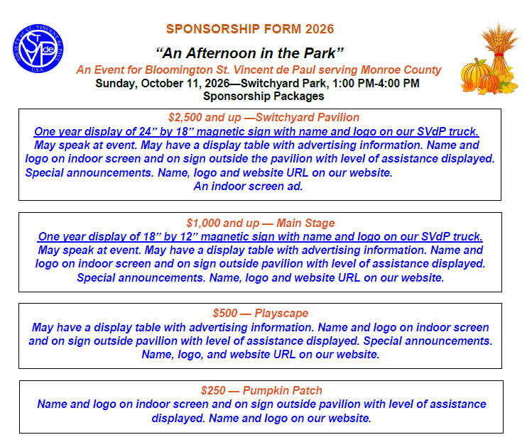 SVDP Sponsor Form 2026